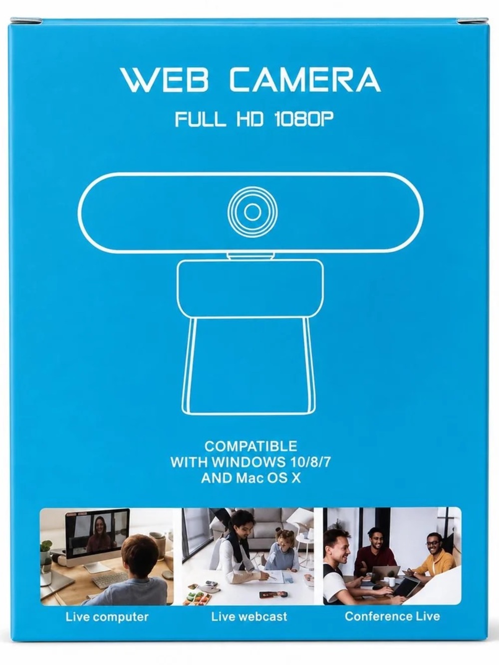 Full HD 1080P Blue Web Camera - Universal USB Webcam